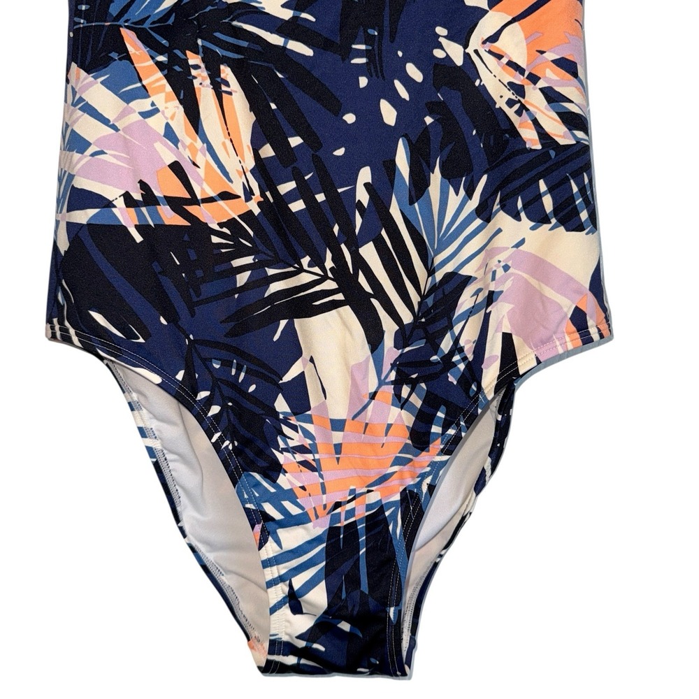 Surf Inspired Outdoor Beach L.L.Bean Womens Palm Print One Piece Swimsuit Sz 122 - Picture 5 of 10